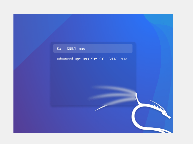 Kali Grub Menu